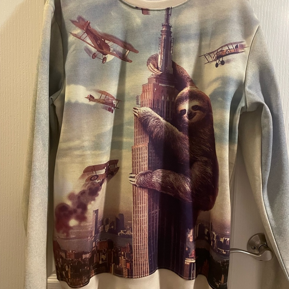 Sweatshirt with sloth graphic